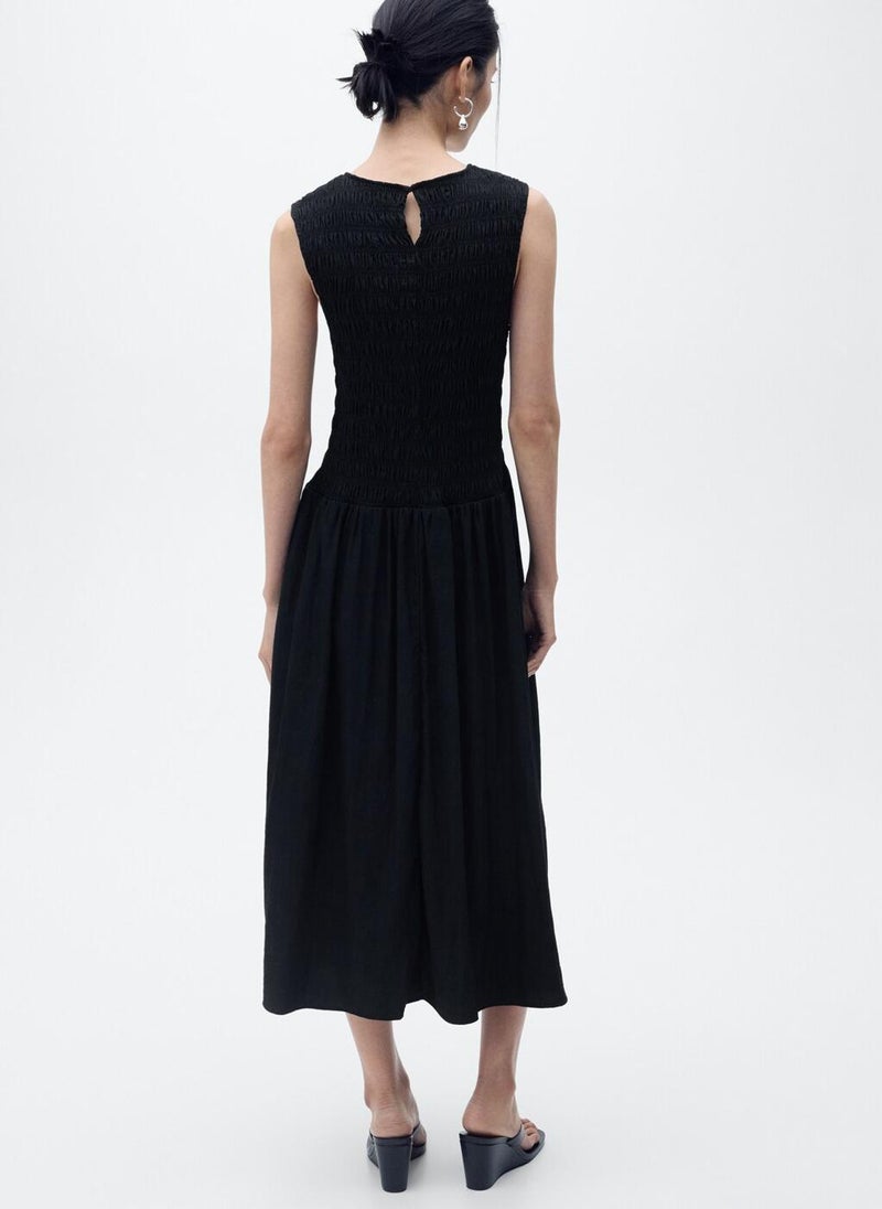 Flared Dress With Gathered Body