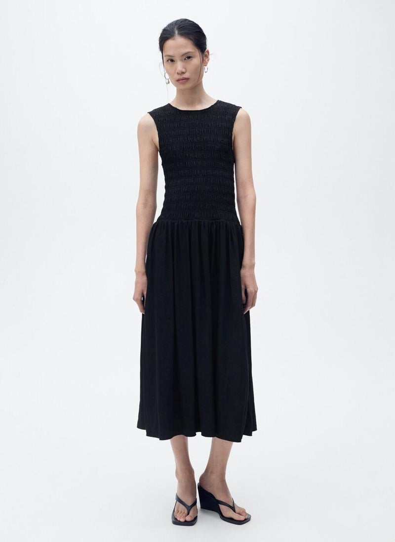 Flared Dress With Gathered Body