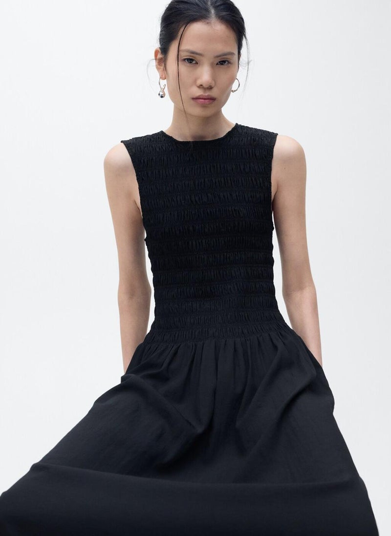 Flared Dress With Gathered Body