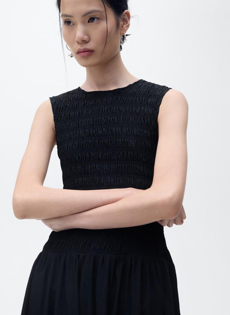 Flared Dress With Gathered Body