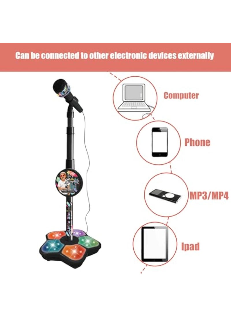 Kids Microphone Toy with Stand, Enhanced Connectivity for MP3, Mobile Phone, Karaoke Machine for Kids,Birthday Gift for Girls and Boys | Toy for Kids Ages 4, 5, 6, 7, 8+ Years Old (Blue)