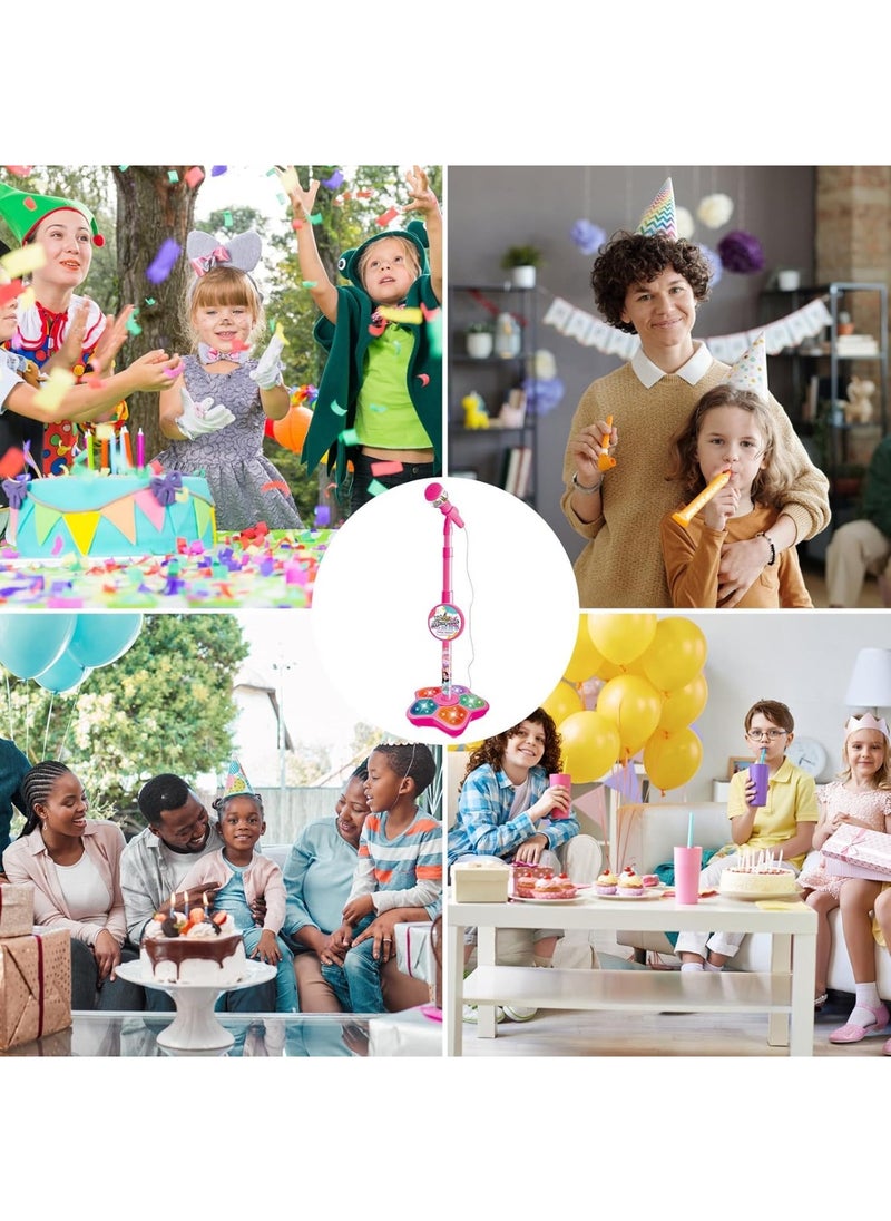 Kids Microphone Toy with Stand, Enhanced Connectivity for MP3, Mobile Phone, Karaoke Machine for Kids,Birthday Gift for Girls and Boys | Toy for Kids Ages 4, 5, 6, 7, 8+ Years Old (Blue)