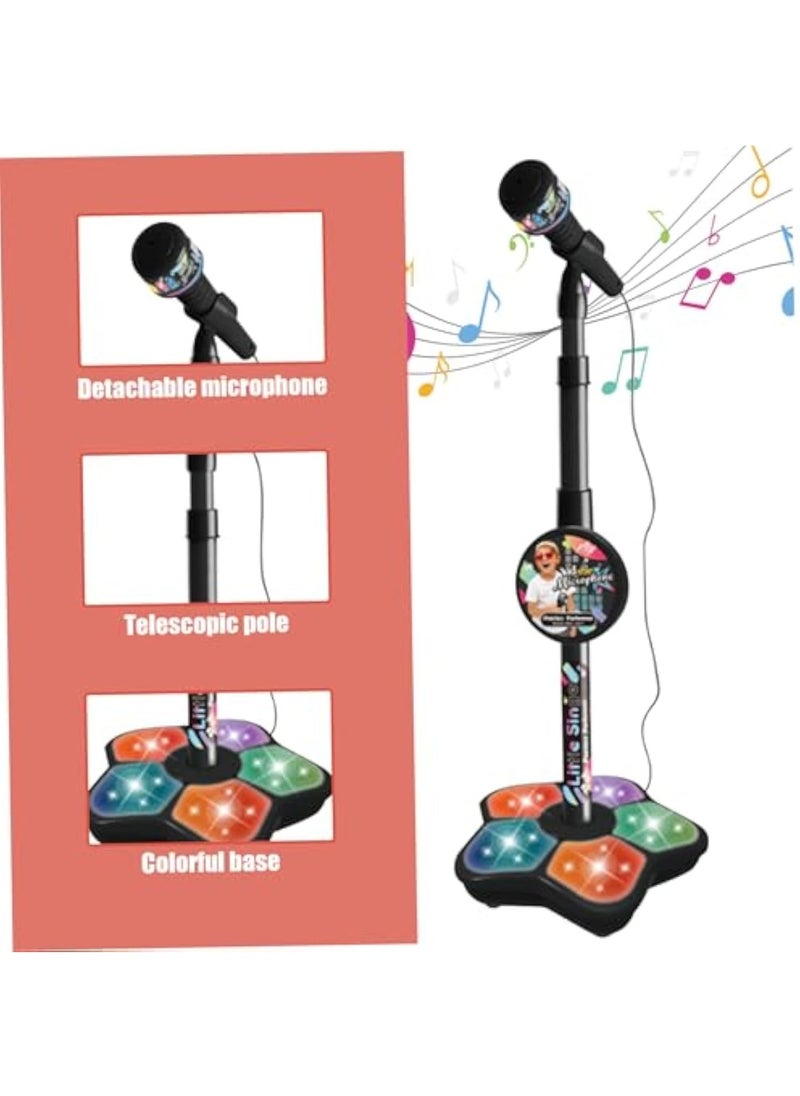 Kids Microphone Toy with Stand, Enhanced Connectivity for MP3, Mobile Phone, Karaoke Machine for Kids,Birthday Gift for Girls and Boys | Toy for Kids Ages 4, 5, 6, 7, 8+ Years Old (Blue)