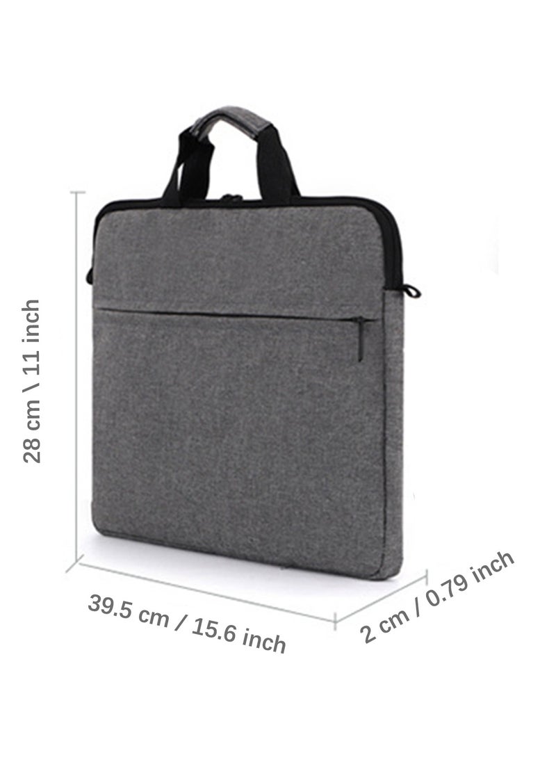 Strapless Laptop Sleeve,15.6 Inch Water Resistant Durable Computer Carrying Case,15.6 inch for HP, Dell, Acer Aspire, Asus Notebook, Laptop Protective Case with Pocket,Handle（Gray）