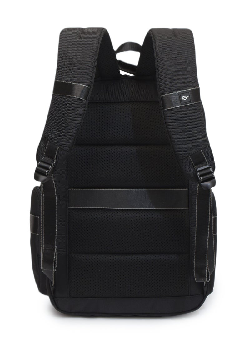 Professional Laptop Backpack 19 Inch With USB Charging Port, Trolley Webbing, and Multiple Compartments, Durable Polyester & PU Material