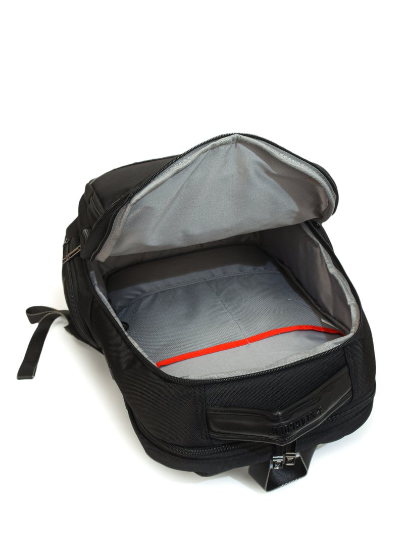 Professional Laptop Backpack 19 Inch With USB Charging Port, Trolley Webbing, and Multiple Compartments, Durable Polyester & PU Material