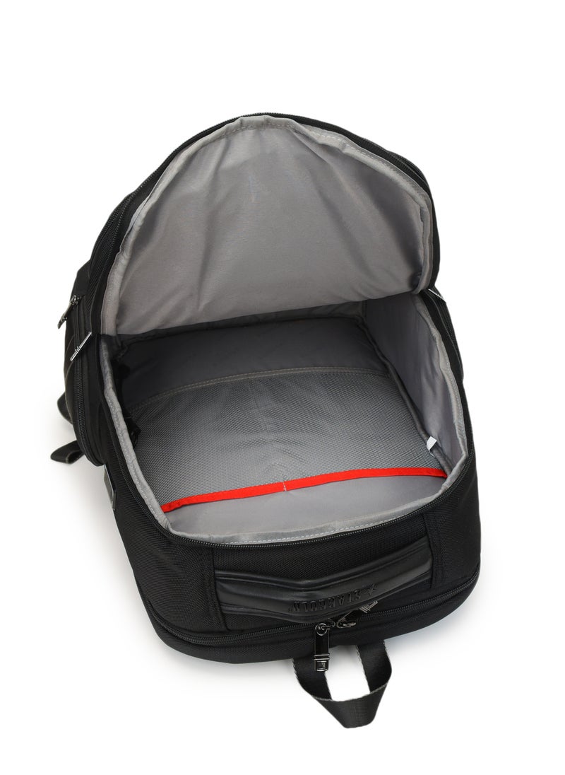 Professional Laptop Backpack 19 Inch With USB Charging Port, Trolley Webbing, and Multiple Compartments, Durable Polyester & PU Material