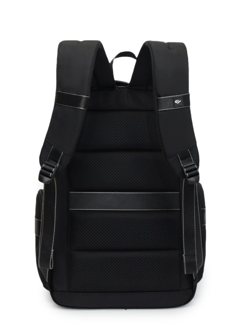 Professional Laptop Backpack 19 Inch With USB Charging Port, Trolley Webbing, and Multiple Compartments, Durable Polyester & PU Material