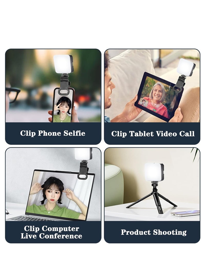 Rectangle Selfie Light with Tripod Stand, LED Light Phone Tripod Portable Phone Holder for iPhone Android Laptop Tablet Video Conference Lighting YouTube Makeup TIK Tok Live Stream