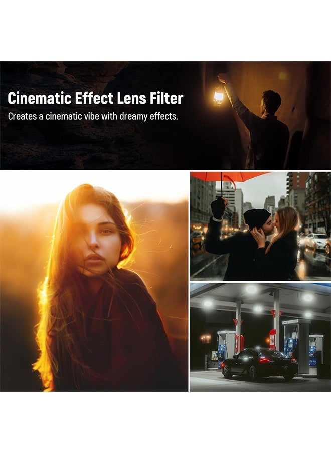 NEEWER Black Diffusion 1/4 Filter, Mist Dreamy Cinematic Effect Lens Filter for X100 Series Cameras, Multi Coated Optical Glass, for Fujifilm X100 X100S X100F X100T X100V X100VI Cameras (Black Frame)