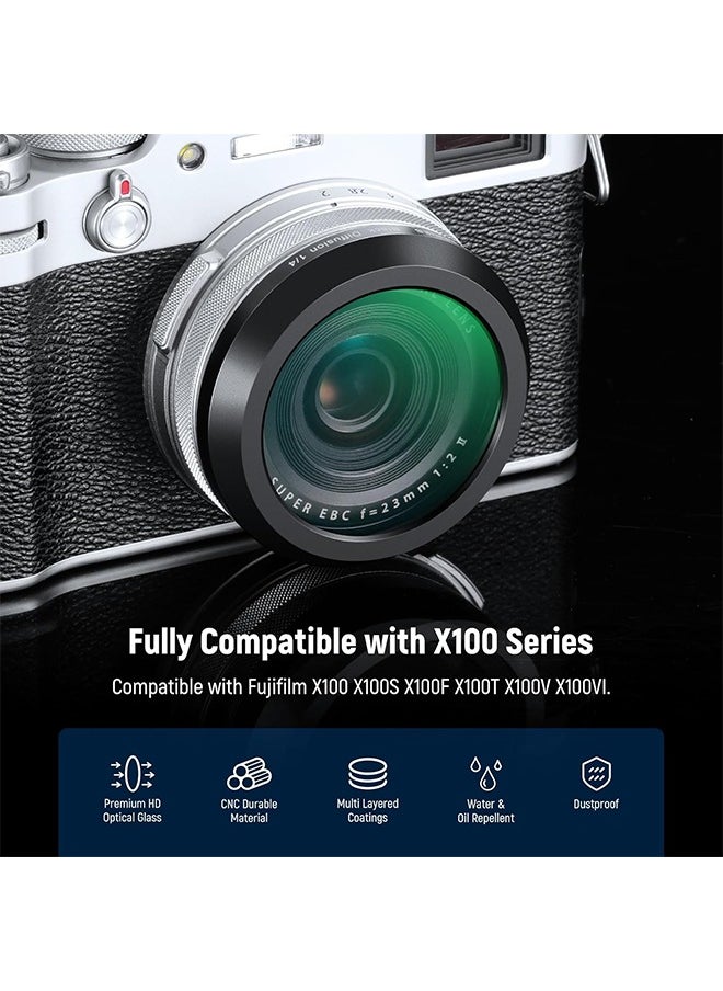 NEEWER Black Diffusion 1/4 Filter, Mist Dreamy Cinematic Effect Lens Filter for X100 Series Cameras, Multi Coated Optical Glass, for Fujifilm X100 X100S X100F X100T X100V X100VI Cameras (Black Frame)