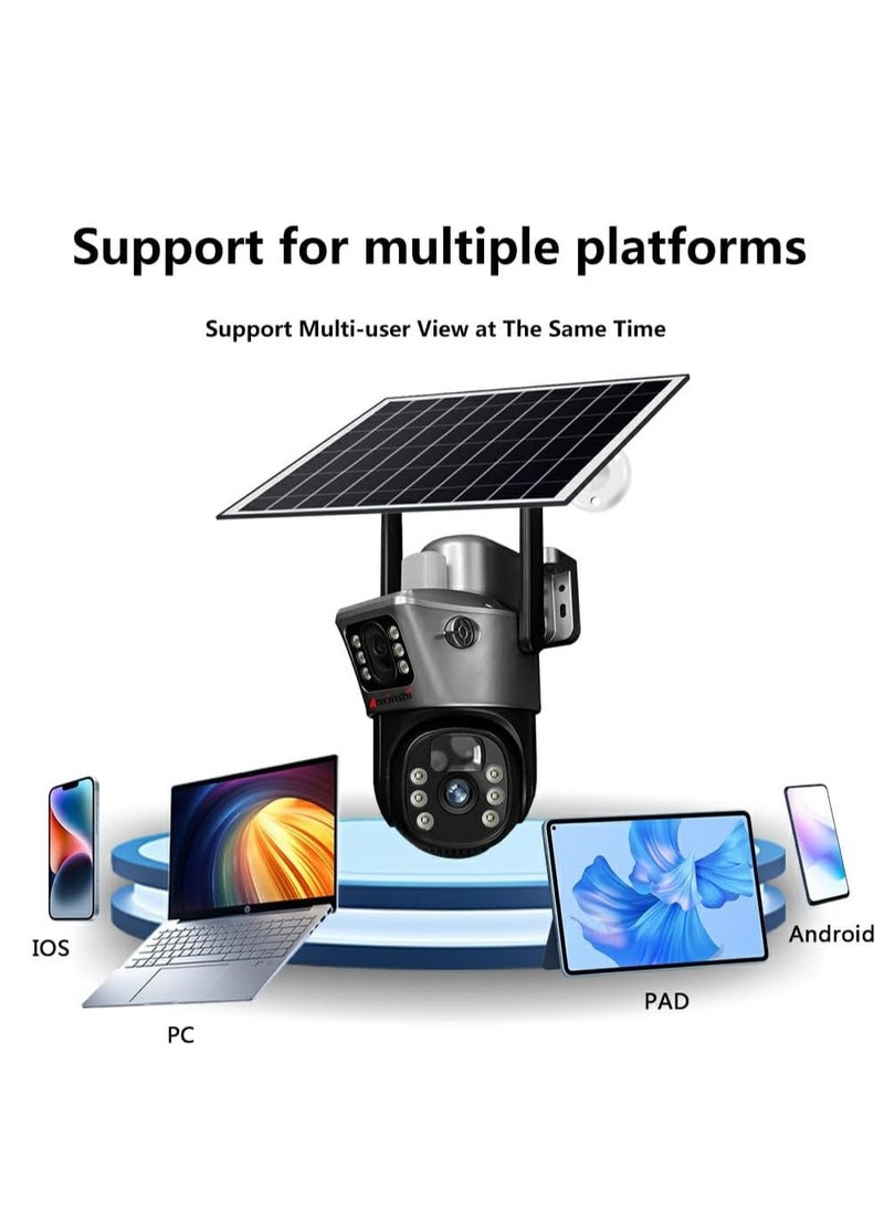 8MP 4G SIM Dual Lens Solar Wireless CCTV Camera with Motion Detection & Auto Tracking