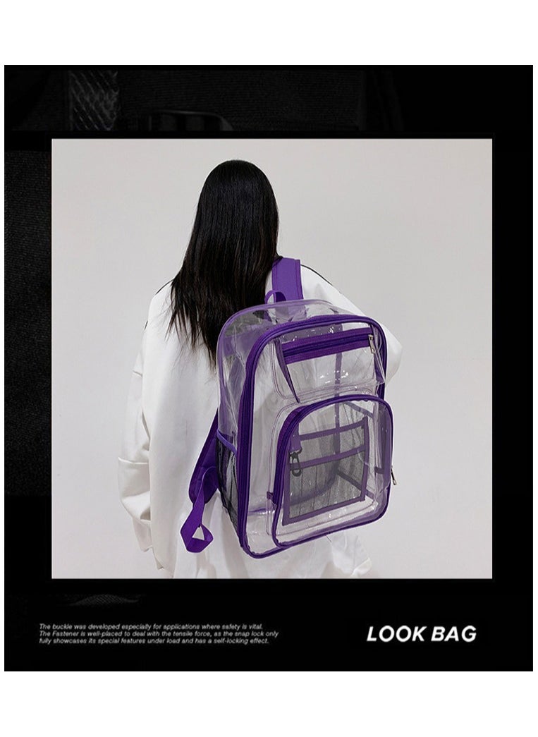 Fashionable PVC Transparent Backpack For Boys And Girls, Large Capacity Schoolbag, Outdoor Waterproof Backpack 30*44*16CM