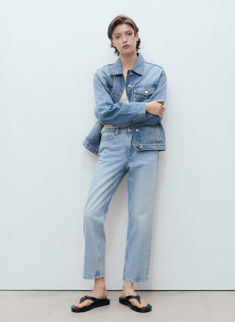 Mid-Rise Straight Jeans