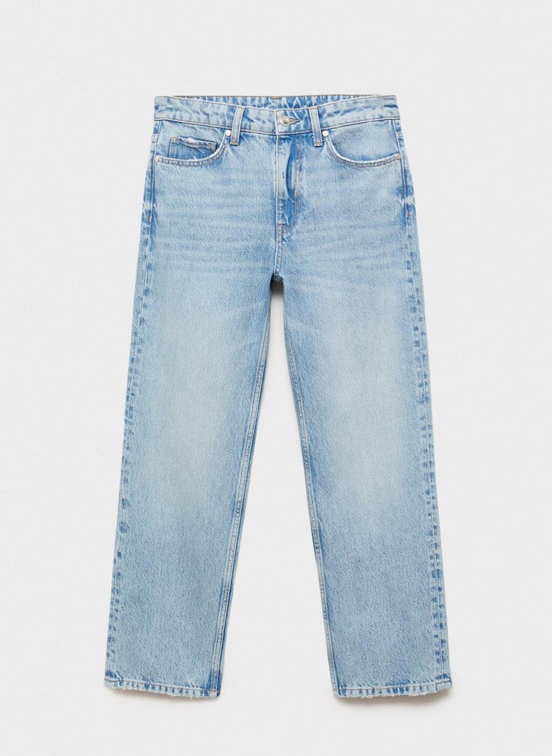 Mid-Rise Straight Jeans