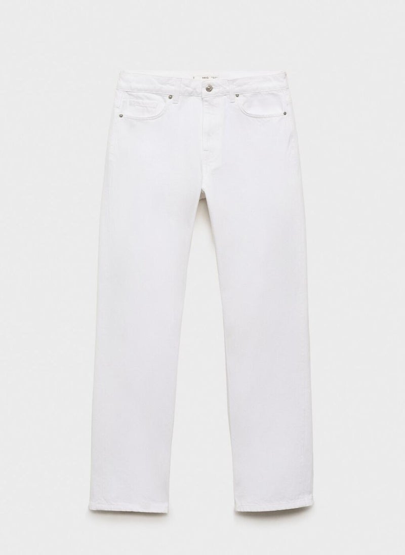 Mid-Rise Straight Jeans