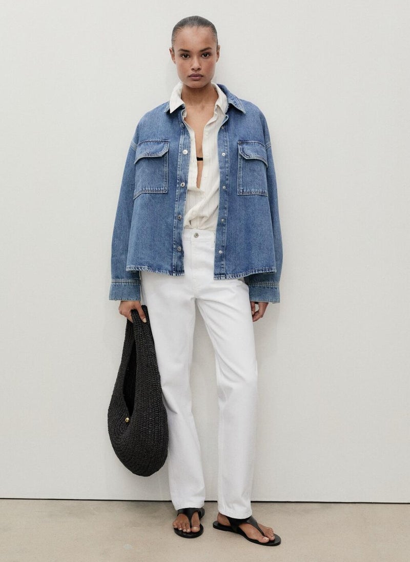 Mid-Rise Straight Jeans