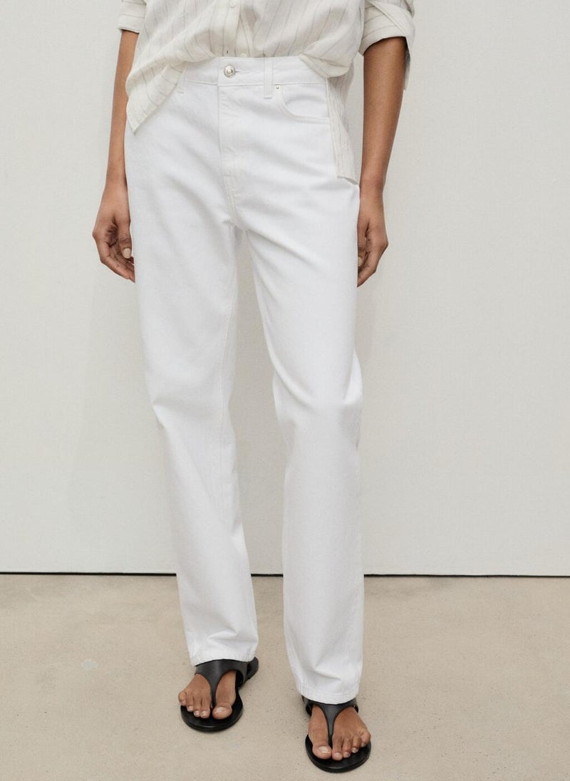 Mid-Rise Straight Jeans