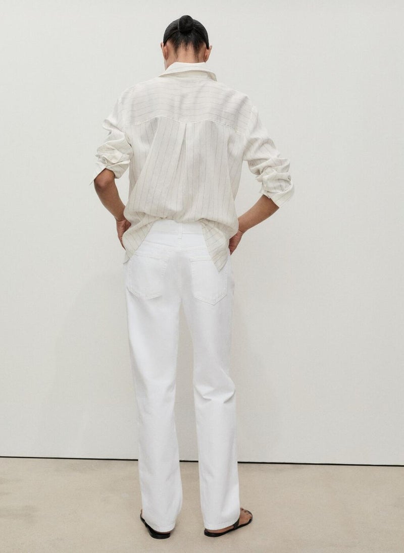 Mid-Rise Straight Jeans