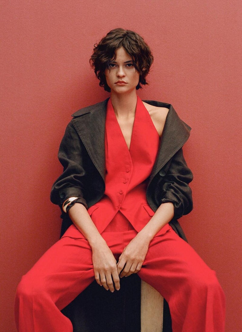 Linen Halter-Neck Suit Waistcoat