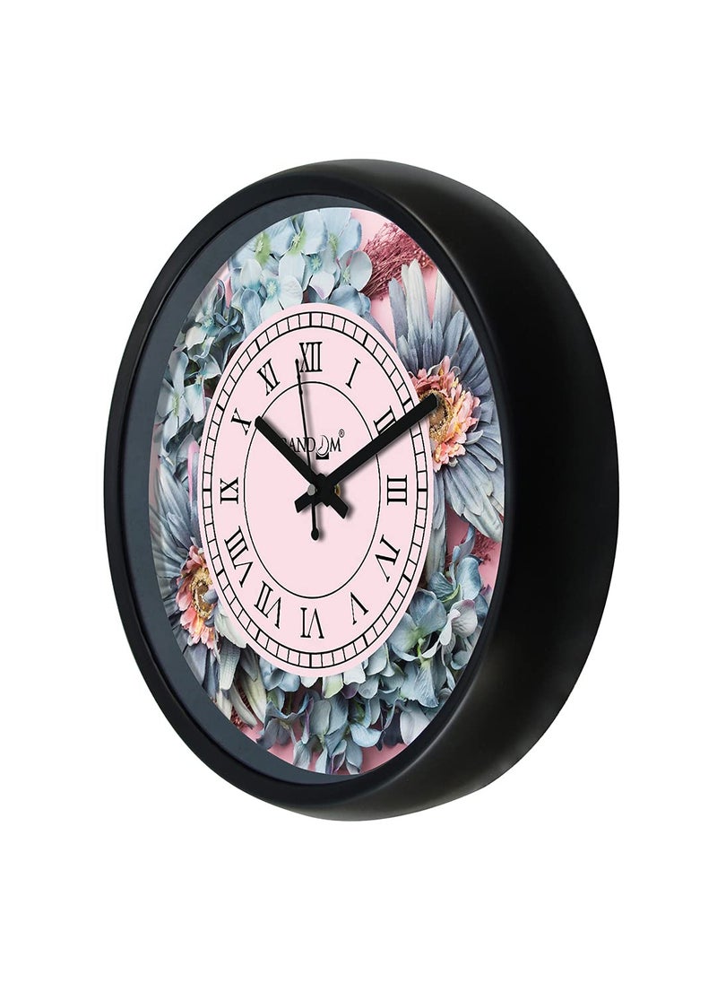 RANDOM 12-inch Plastic & Glass Decorative Wall Clocks for Home,Living Room, Lobby, Kitchen, Plastic Analog Stylish Wall Clock