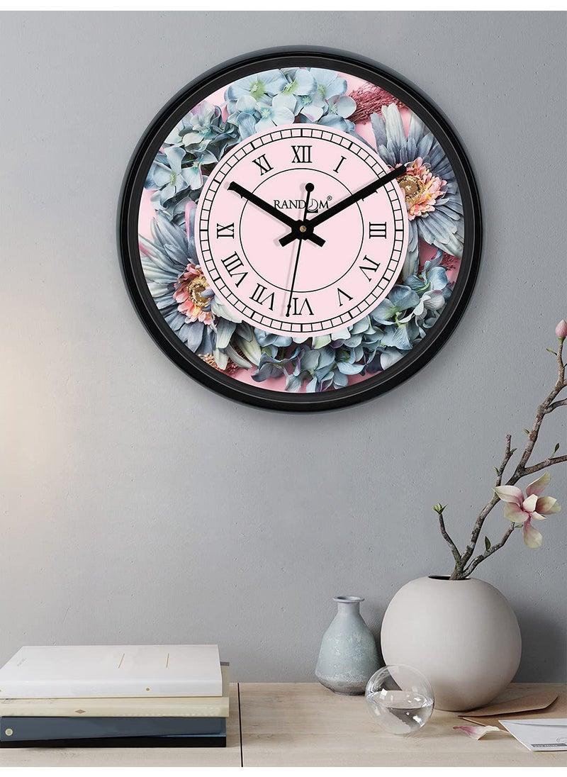 RANDOM 12-inch Plastic & Glass Decorative Wall Clocks for Home,Living Room, Lobby, Kitchen, Plastic Analog Stylish Wall Clock