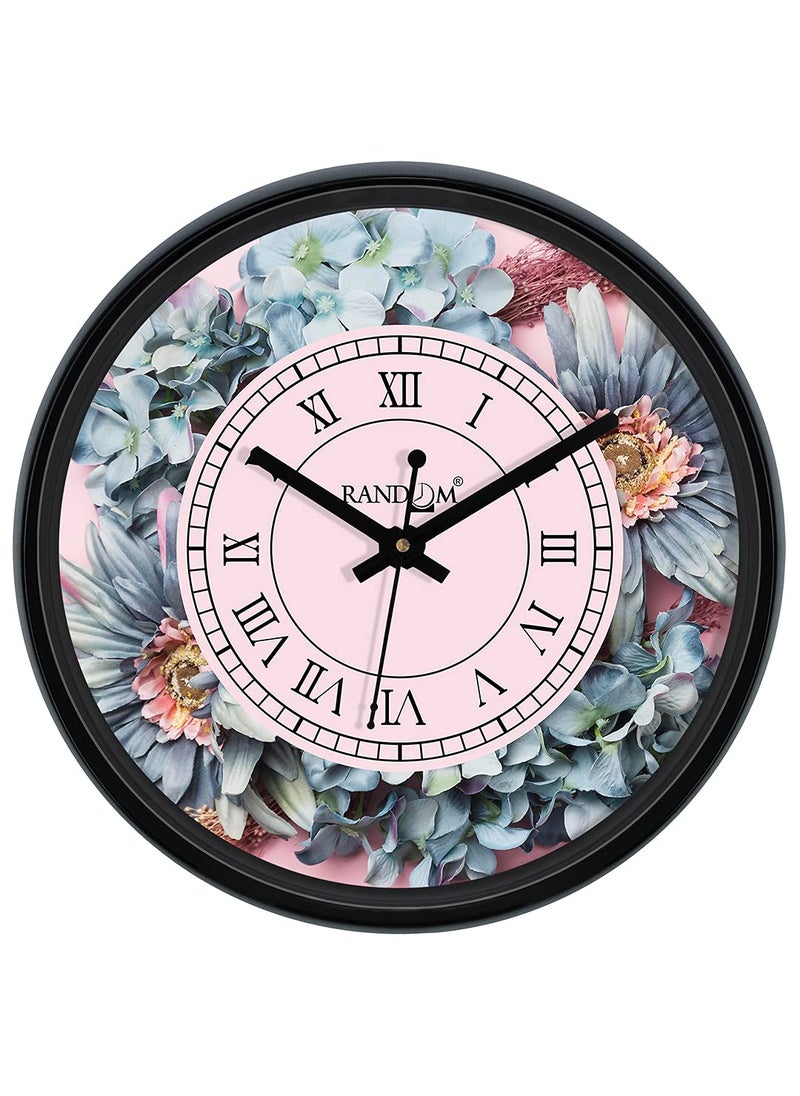 RANDOM 12-inch Plastic & Glass Decorative Wall Clocks for Home,Living Room, Lobby, Kitchen, Plastic Analog Stylish Wall Clock