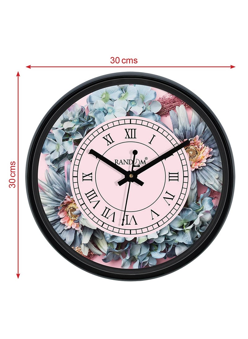 RANDOM 12-inch Plastic & Glass Decorative Wall Clocks for Home,Living Room, Lobby, Kitchen, Plastic Analog Stylish Wall Clock