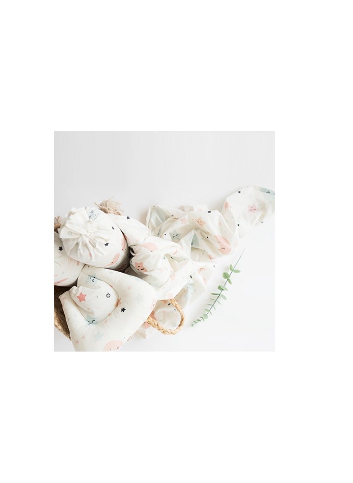 Yellow Doodle Cot Bedsheet Set -  In The Sky