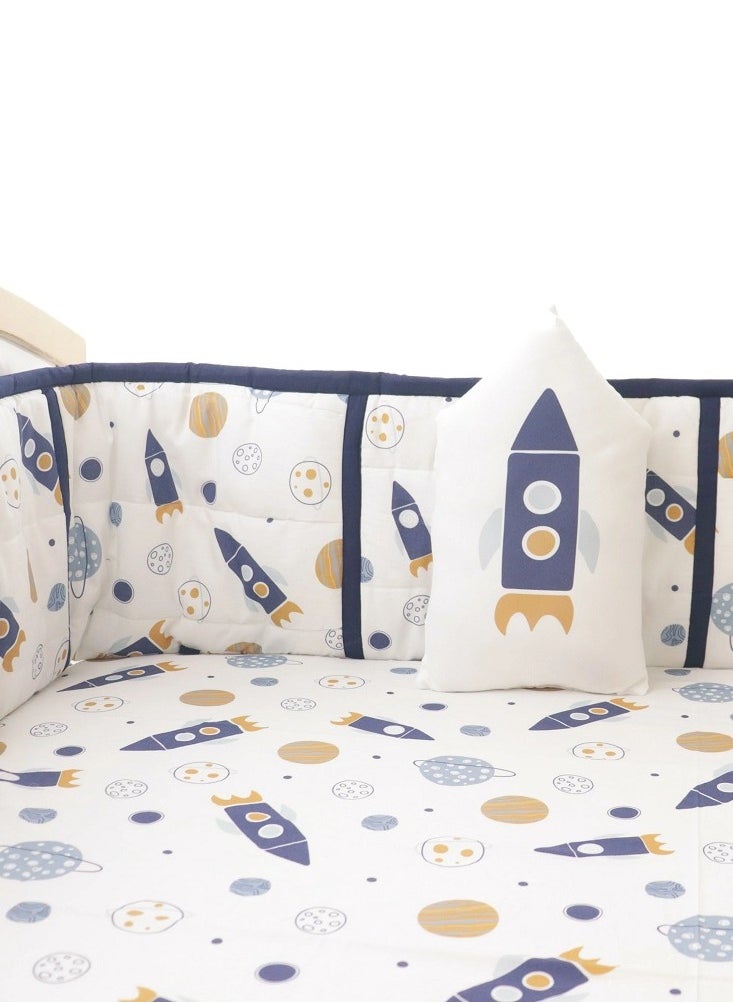 Yellow Doodle Cushion - Rocket