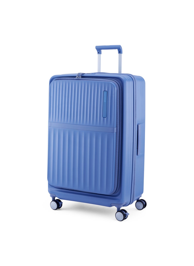 Trento Spinner 76 cm Large Luggage Elemental Blue Hard Shell TSA Lock Expandable Trolly Bag