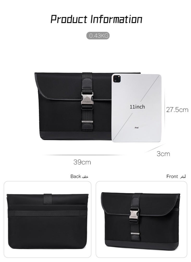 Lightweight Business Laptop Bag, Durable School Office Tablet Bag for Men, Black