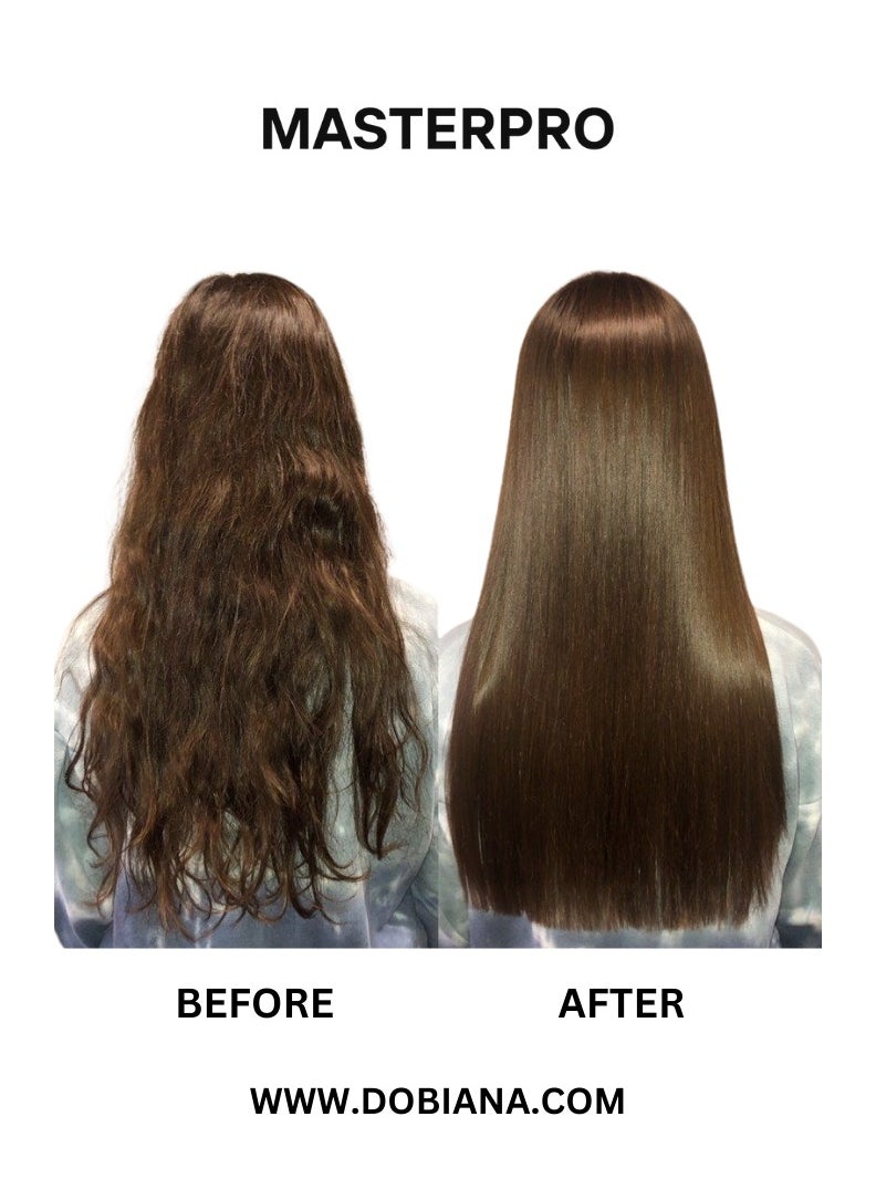 Masterpro Professional-Brazilian Protein-Gold- Advanced Hair Protein Treatment-Hair Straightening with Omega Plus-Hair Sealing-Hydration and Repair-for All Hair Types-shine and softness-Frizz Free-1 L