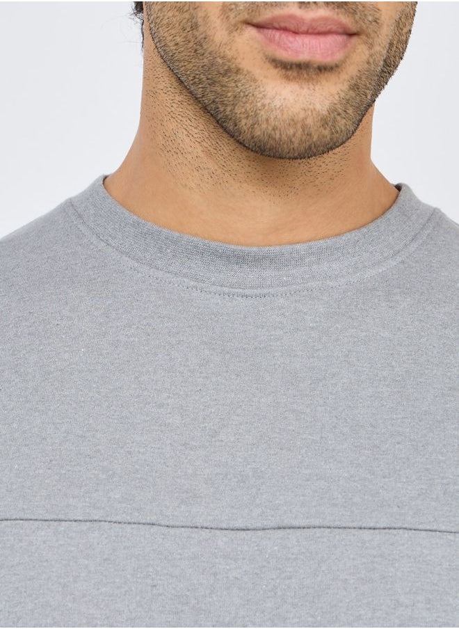 Styli Terry Boxy Fit T-Shirt with Raw Sleeve and Hem Detail