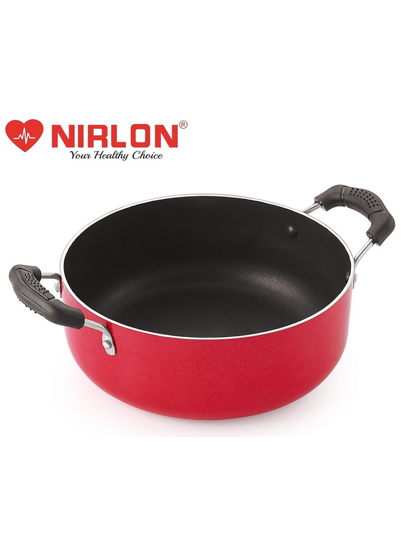Nirlon Non Stick PFOA Free, Non-Toxic, Food Grade Quality Aluminium Gas Compatible Casserole/Biryani Pot/Rice Pot, 20cm - 2.1 LTR [3_mm_Classic CS12]