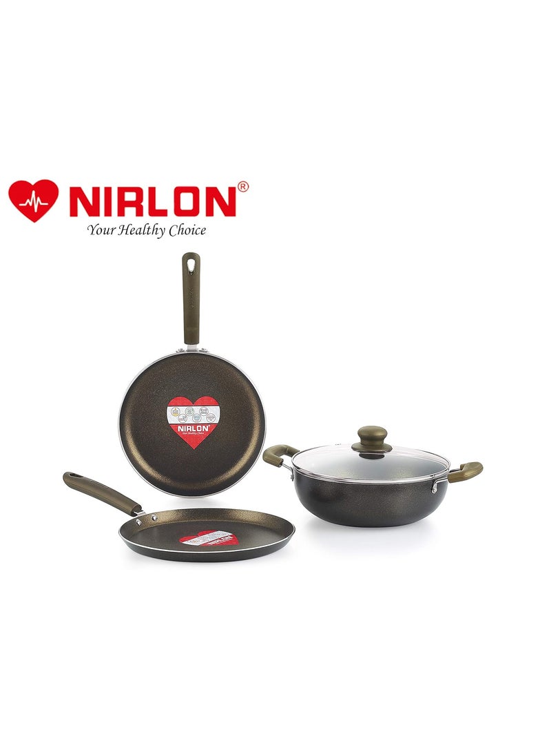Nirlon Gold Rush Cookware Set, 4-Pieces