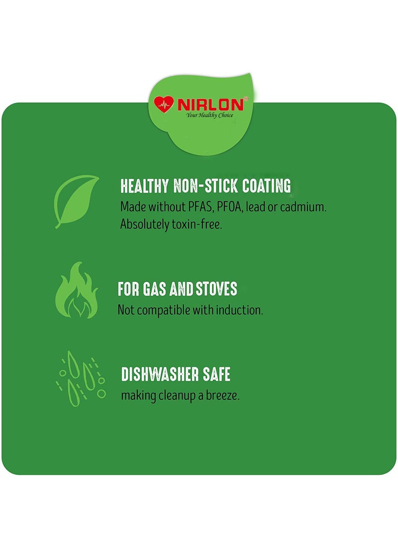 Nirlon Non-Toxic Oil Free Non Stick Cookware Essential Gift Set of 4 Pieces with Bakelite Handle (FT10_KD12_ST11_CS24)