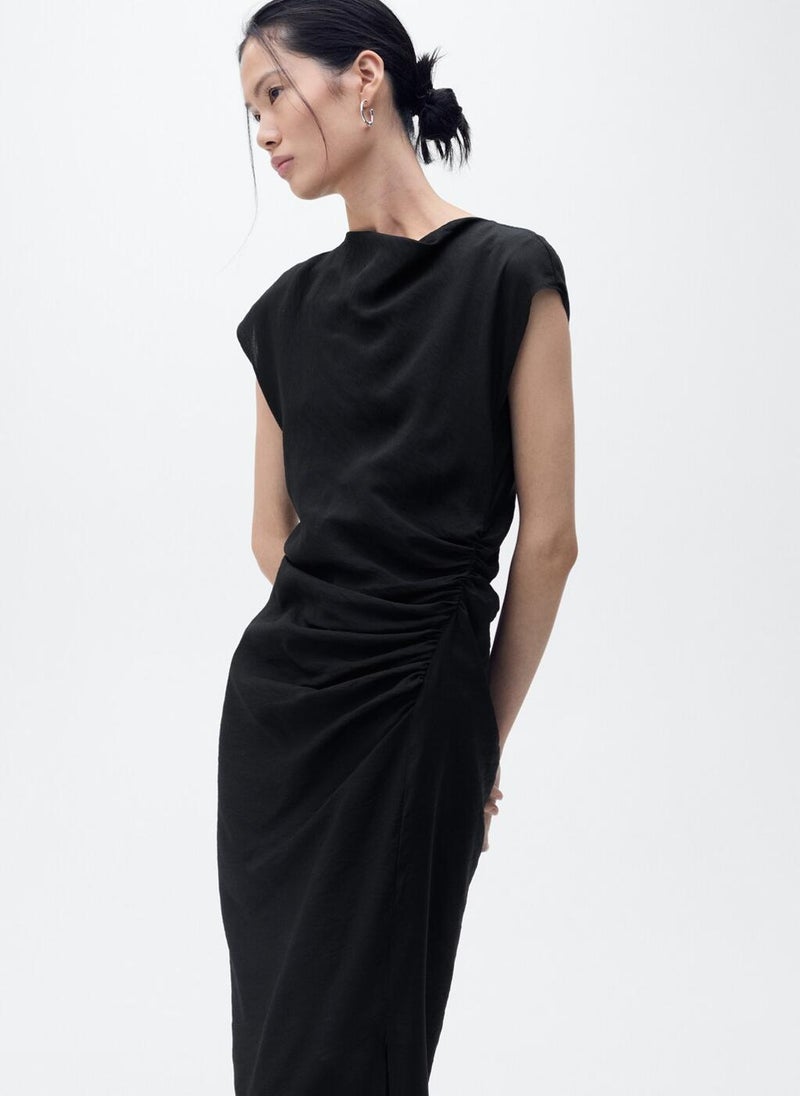 Draped Straight Dress