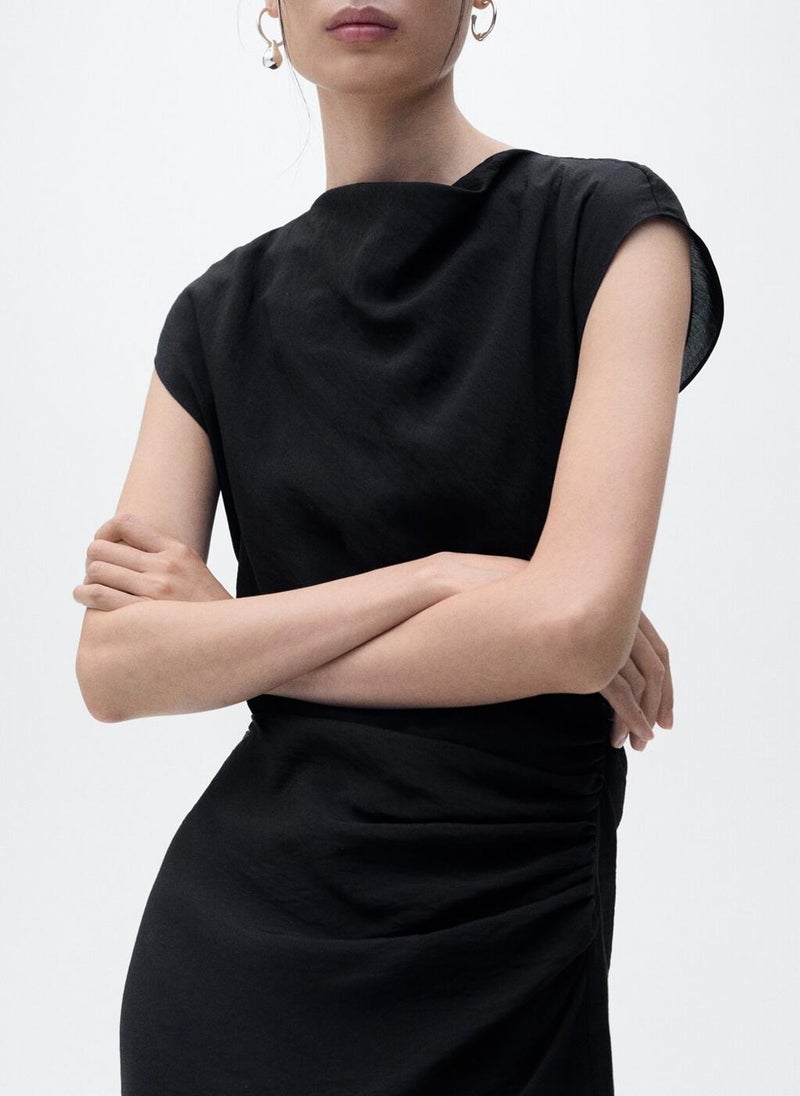 Draped Straight Dress