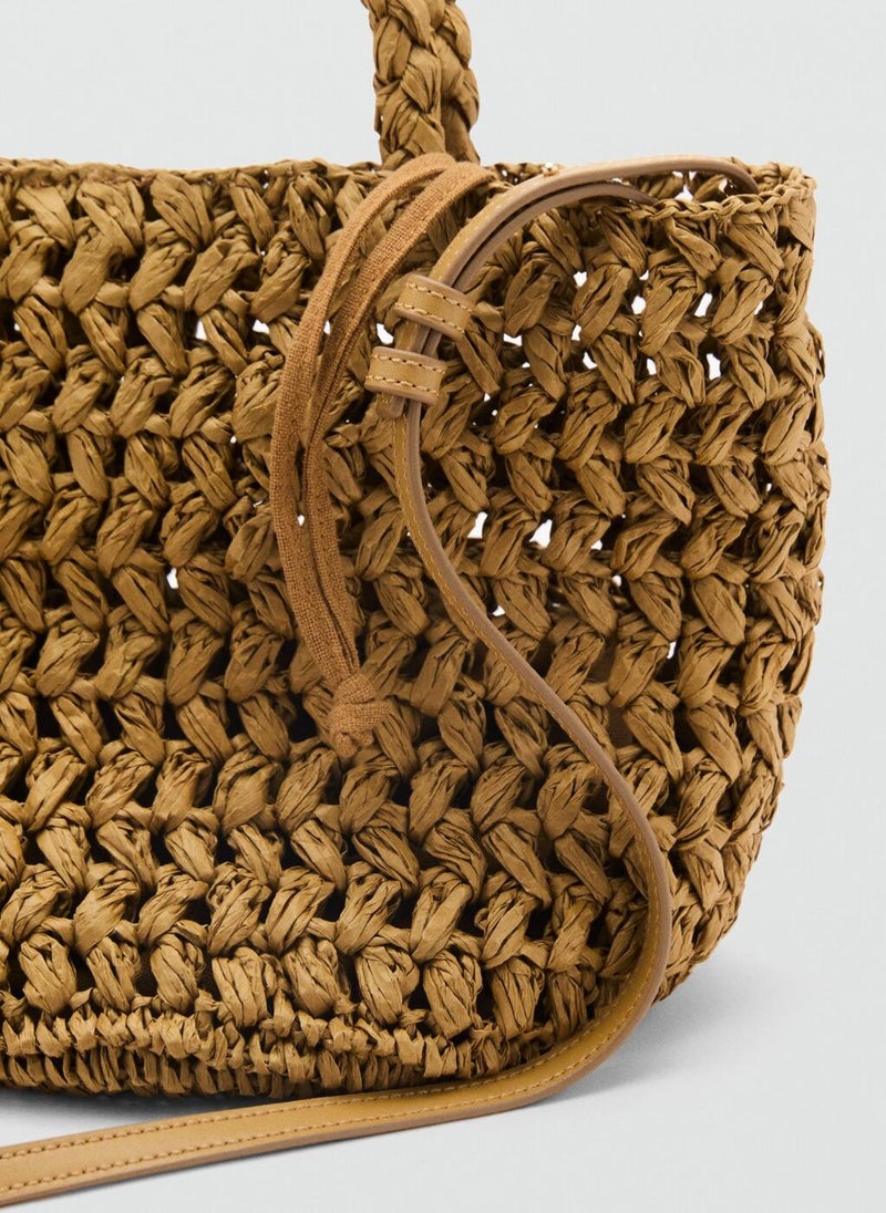 Natural Fiber Double Handle Bucket Bag