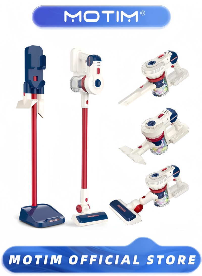 Kids Cleaning Toy Set Cord-Free Pretend Play Housekeeping Vacuum with Real Suction for Toddlers and Young Children