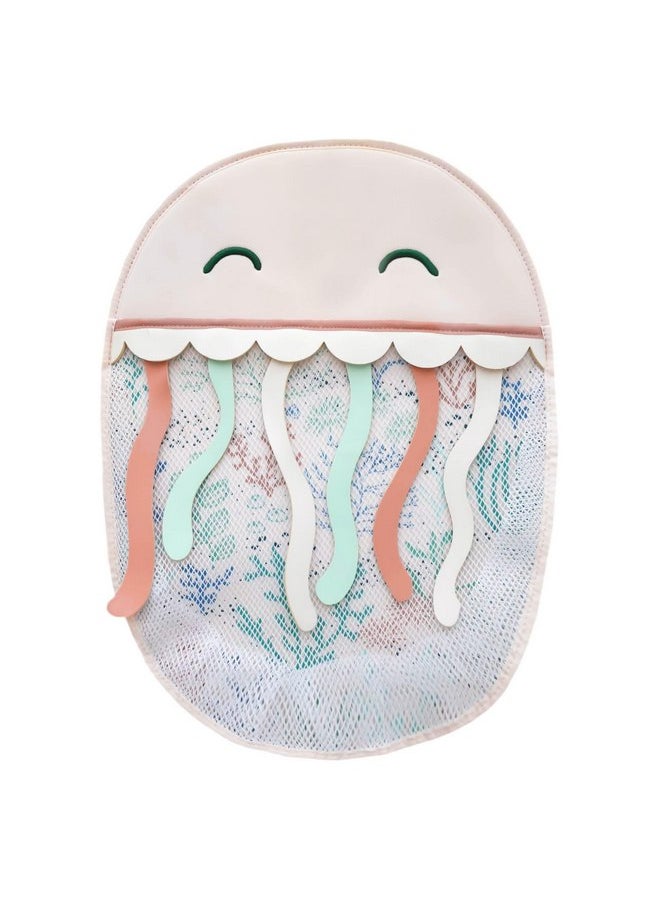 Copper Pearl Oceana Bath Toy Organizer with Suction Cups Extra-Large Mesh Bath Toy Holder for Bathtub, Quick-Dry Bath Toy Storage Net, Convenient Bath Toy Net for Tub - Cora
