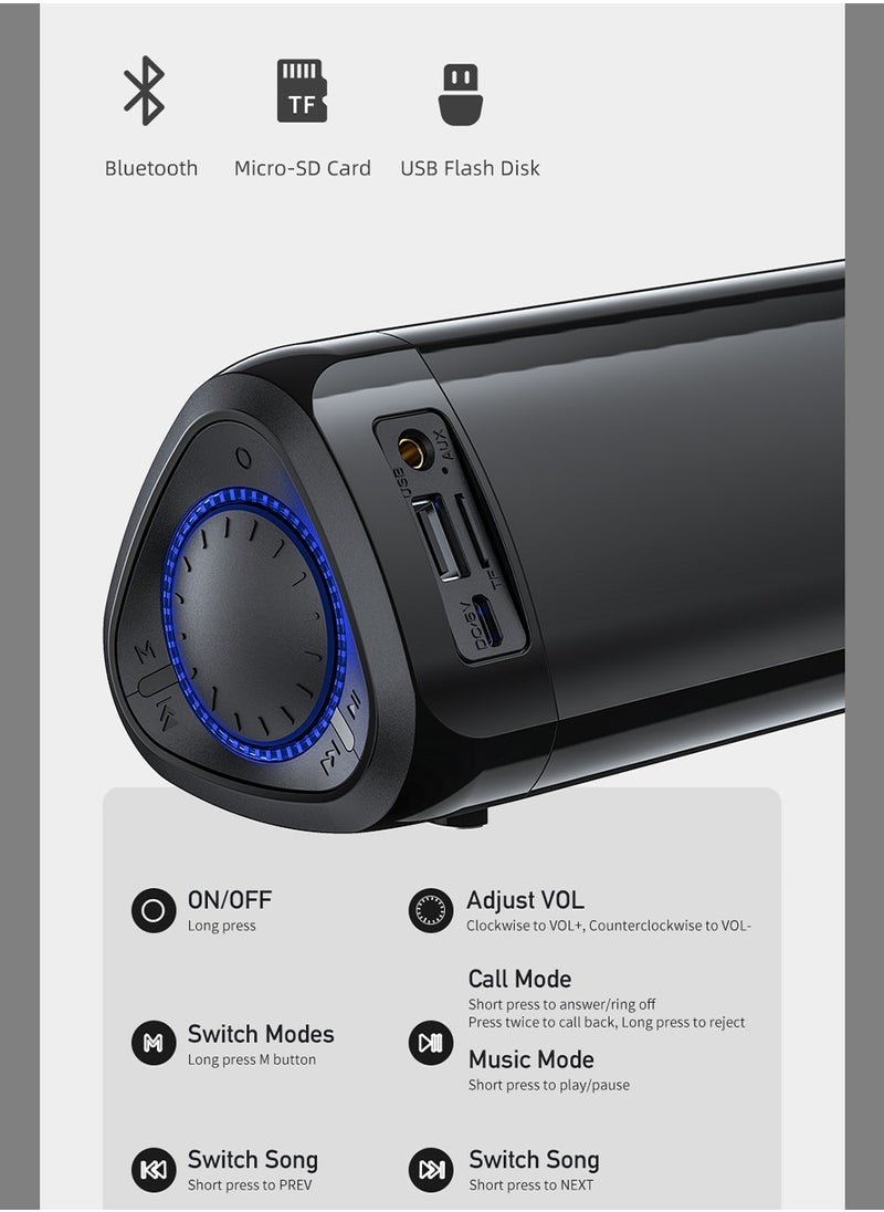 10W Bluetooth Speaker - Wireless speaker for PCs, laptops, TVs, smartphones, and tablets - Mini home theater with surround sound - Supports USB/AUX/TF card/TWS interconnect