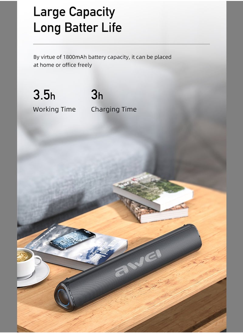 10W Bluetooth Speaker - Wireless speaker for PCs, laptops, TVs, smartphones, and tablets - Mini home theater with surround sound - Supports USB/AUX/TF card/TWS interconnect