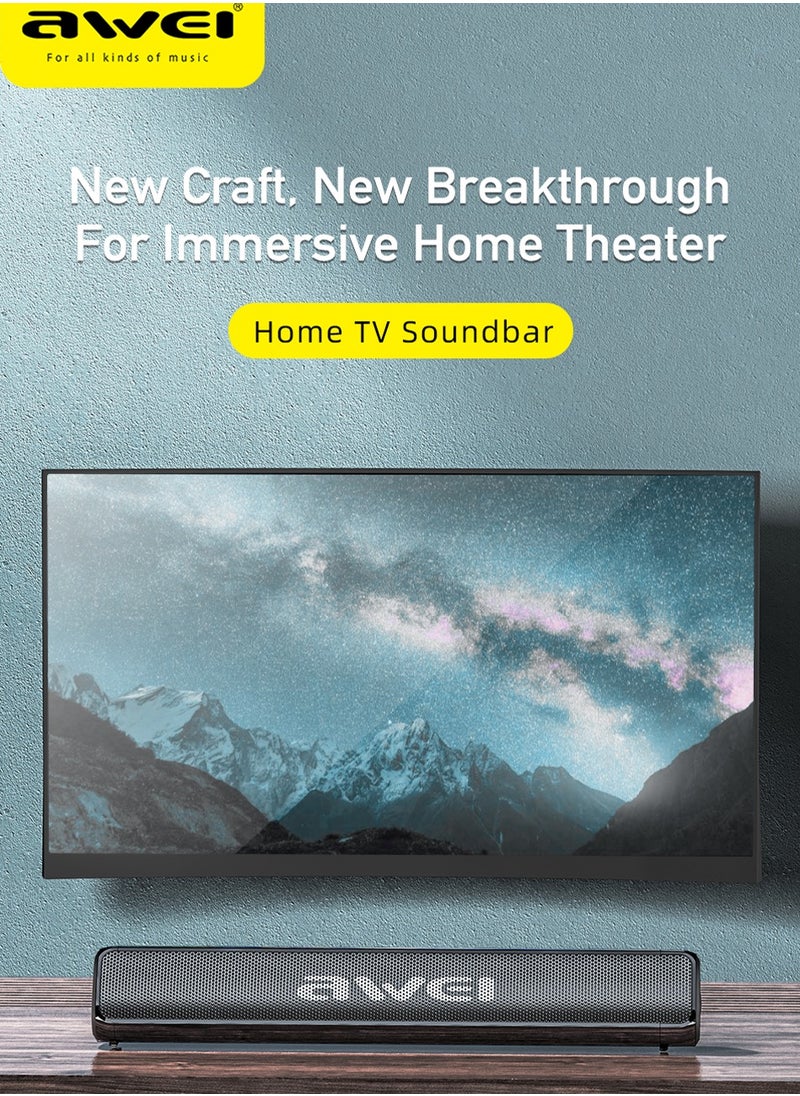 10W Bluetooth Speaker - Wireless speaker for PCs, laptops, TVs, smartphones, and tablets - Mini home theater with surround sound - Supports USB/AUX/TF card/TWS interconnect