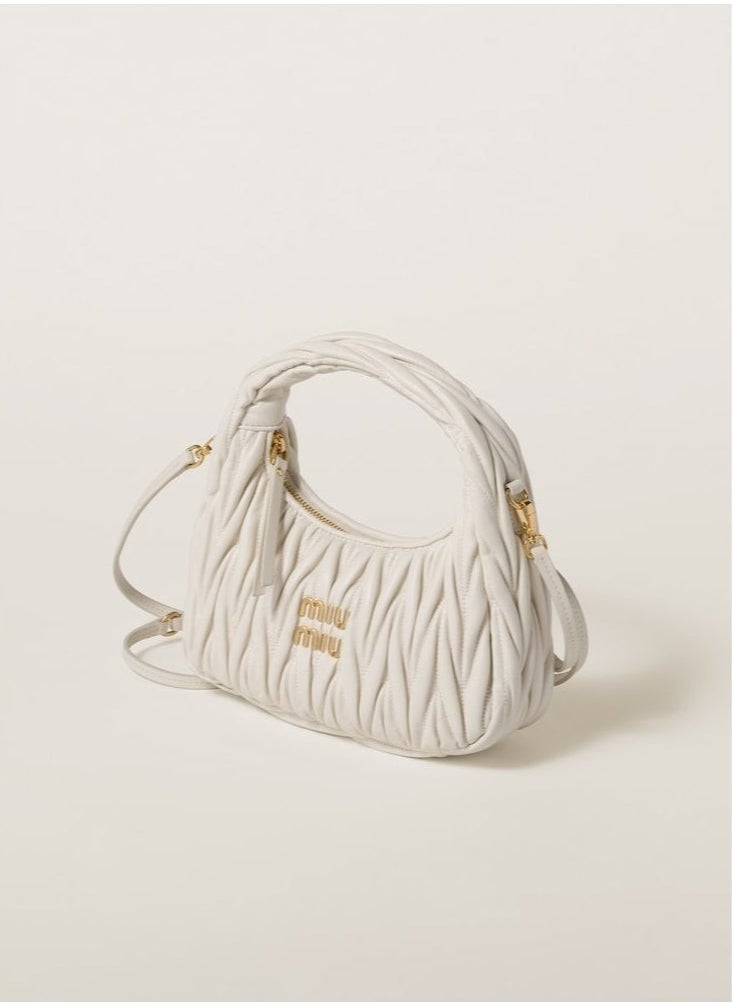 MIU MIU Wander Matelass é Crescent Bag Women's Handbag Adjustable Shoulder Bag