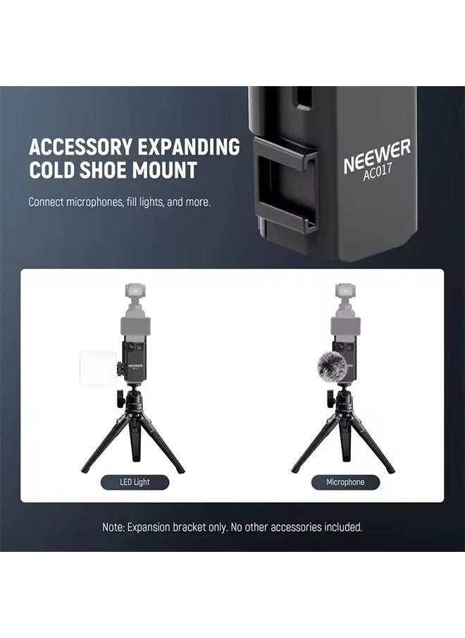 NEEWER Pocket 3 Extension Mount Adapter Compatible with DJI Osmo Pocket 3 Accessories, Protective Cage Bracket Mic Holder Clamp Stand w/Cold Shoe, Mounting Bolt for Tripod Vlog Video Recording, AC017
