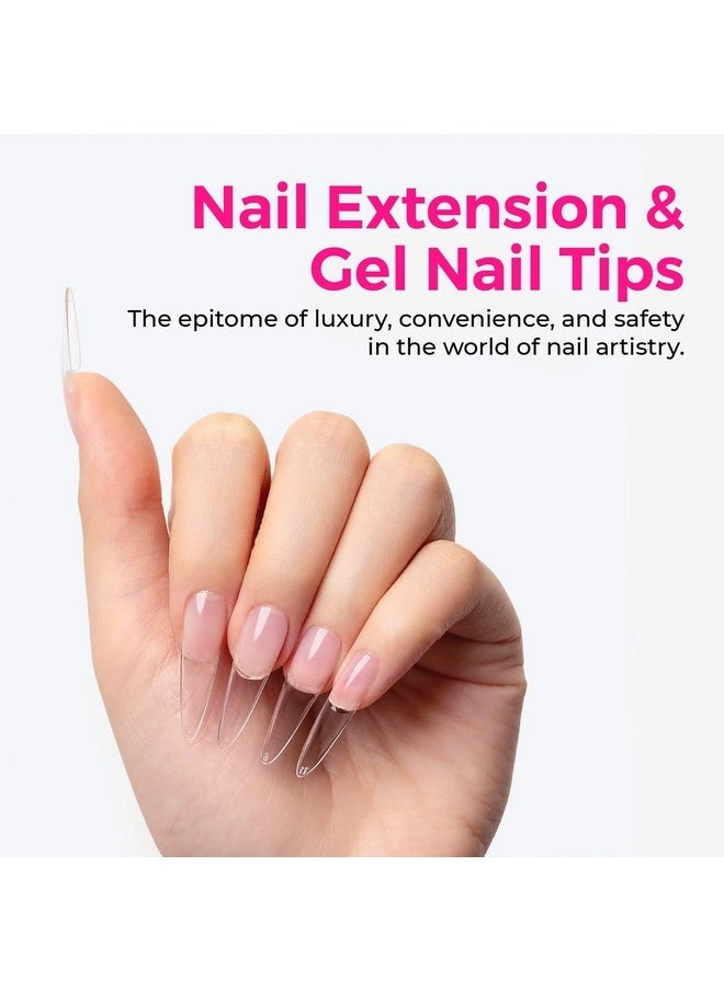 Soft Gel Nail Tips - 360Pcs Soft Gel Nail Extension Tips, 10 Sizes Clear Full Cover Fake Nails For Nail Extension, Long-Lasting Salon Quality, Natural Look & Comfortable Wear (Almond, Long)