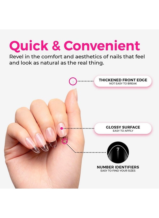 Soft Gel Nail Tips - 360Pcs Soft Gel Nail Extension Tips, 10 Sizes Clear Full Cover Fake Nails For Nail Extension, Long-Lasting Salon Quality, Natural Look & Comfortable Wear (Almond, Long)