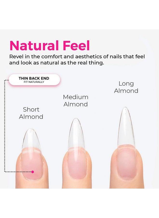 Soft Gel Nail Tips - 360Pcs Soft Gel Nail Extension Tips, 10 Sizes Clear Full Cover Fake Nails For Nail Extension, Long-Lasting Salon Quality, Natural Look & Comfortable Wear (Almond, Long)